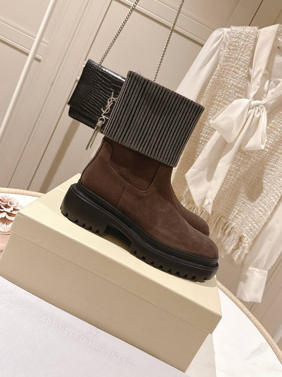 BRUNELLO CUCINELLI Женские сапоги из телячьей кожи BRUNELLO CUCINELLI Женские сапоги из телячьей кожи