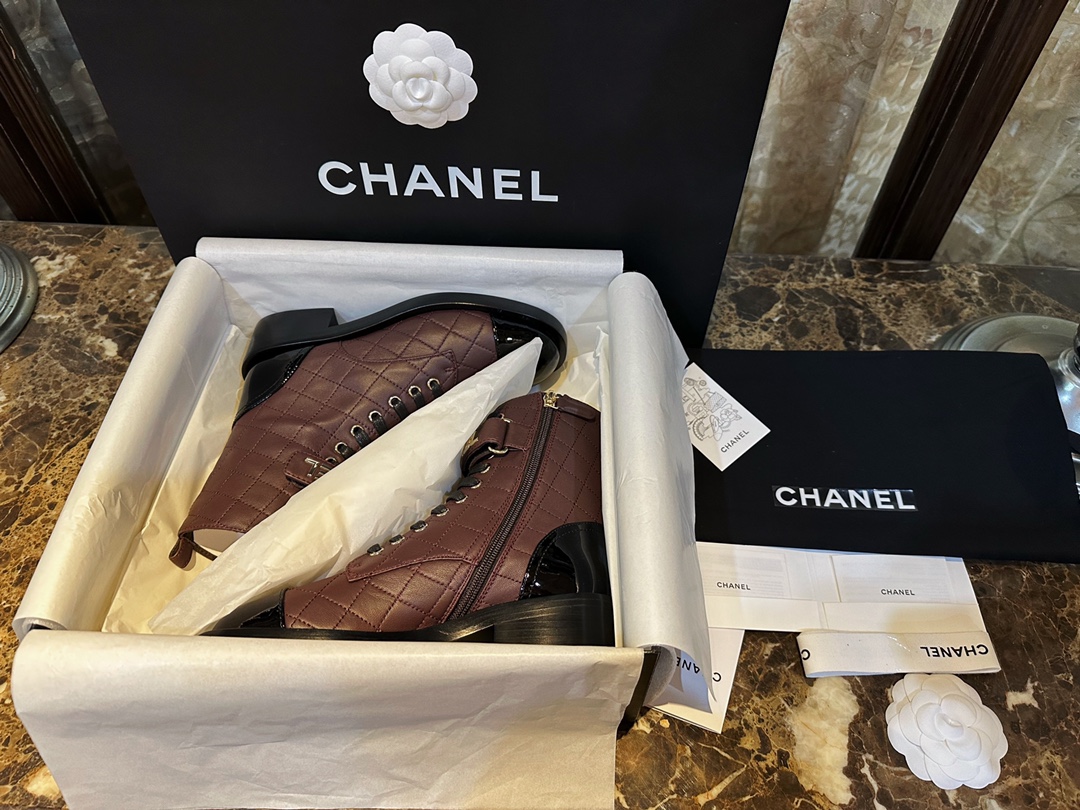 CHANEL Женские ботинки из овчины CHANEL Женские ботинки из овчины