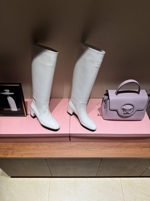 CELINE Женские лакированные сапоги из коровьей кожи