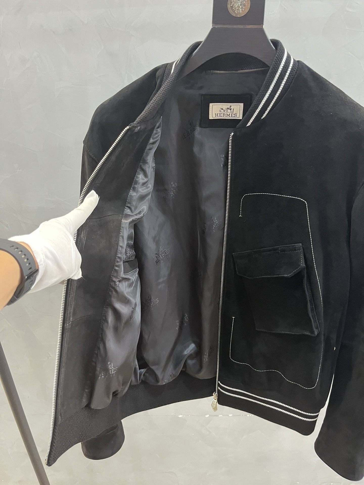 HERMES Мужская куртка из замши HERMES Мужская куртка из замши