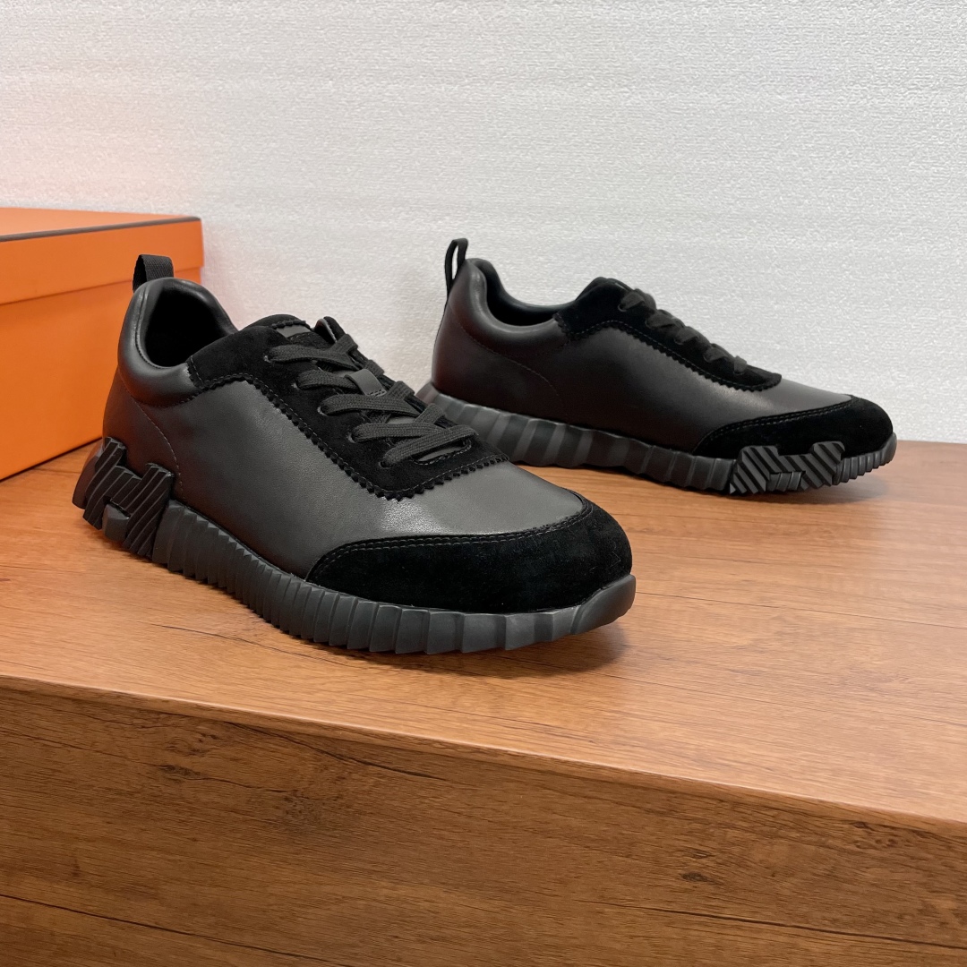 HERMES Мужские кроссовки из натуральной телячьей кожи