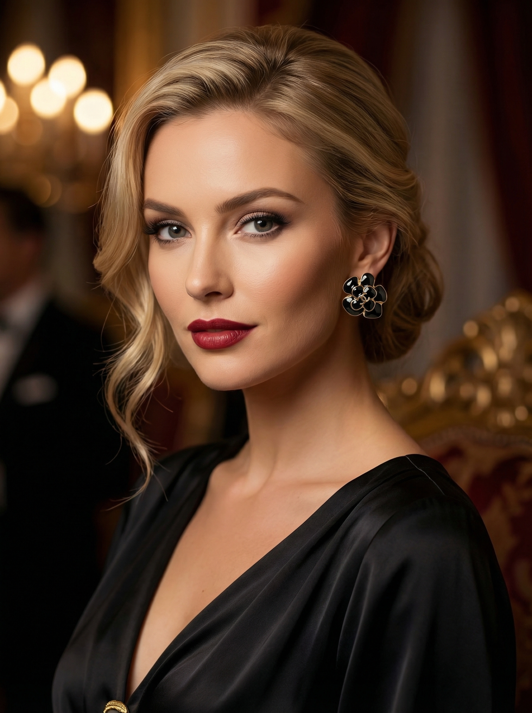 CHANEL Женские серьги-пуссеты с эмалью