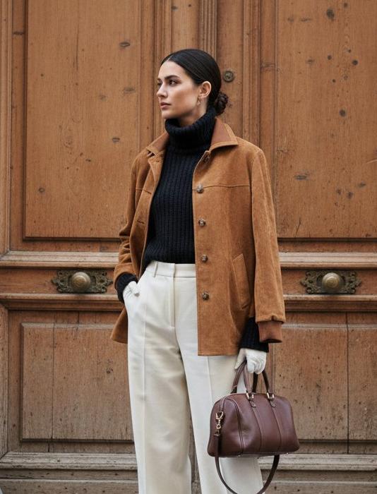 LORO PIANA Женская кожаная куртка из козьей кожи 