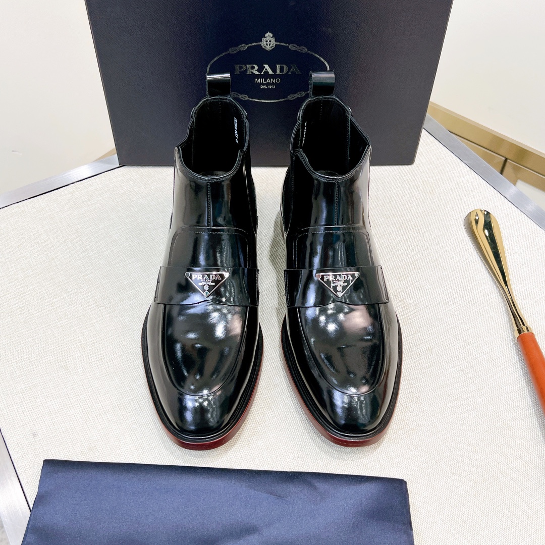 PRADA Мужские лакированные ботинки 