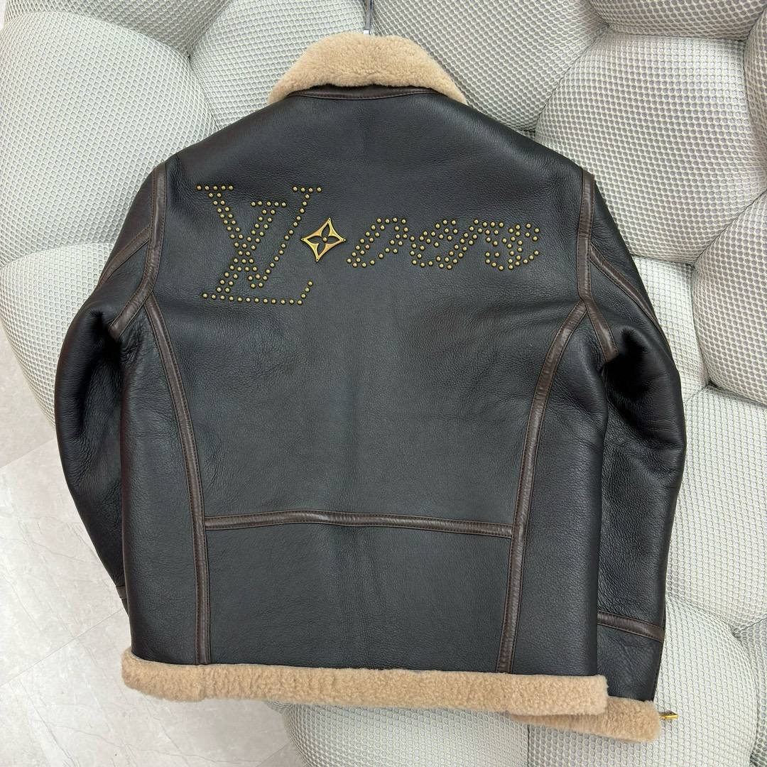 LOUIS VUITTON Мужская дублёнка из замши и овечьей шерсти 