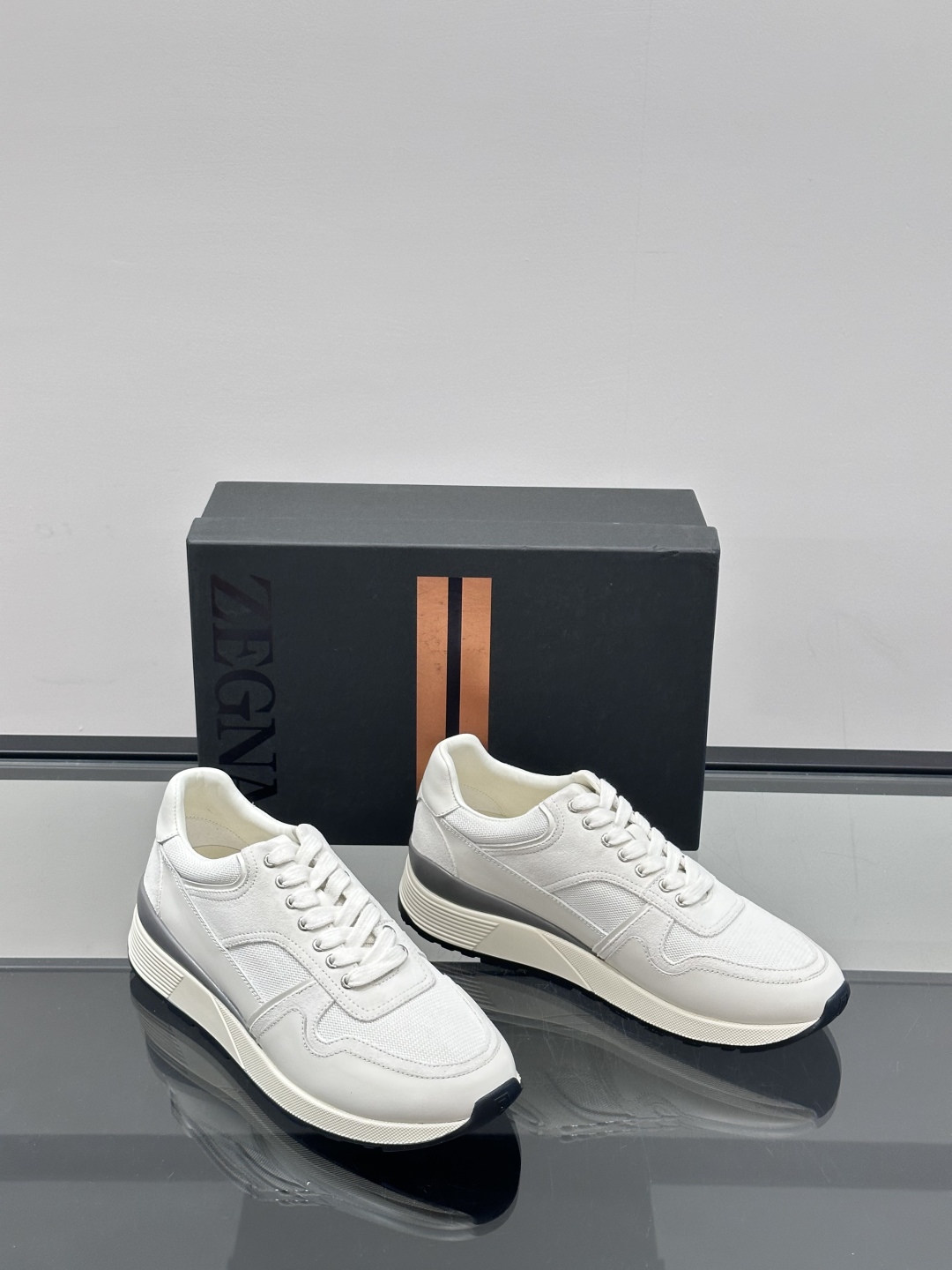 ERMENEGILDO ZEGNA Мужские кроссовки телячья кожа ERMENEGILDO ZEGNA Мужские кроссовки телячья кожа