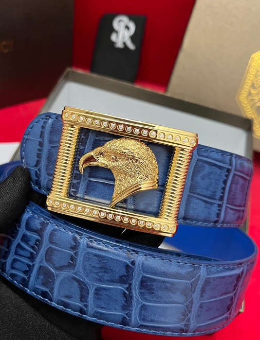 STEFANO RICCI Мужской ремень с тиснением под крокодила