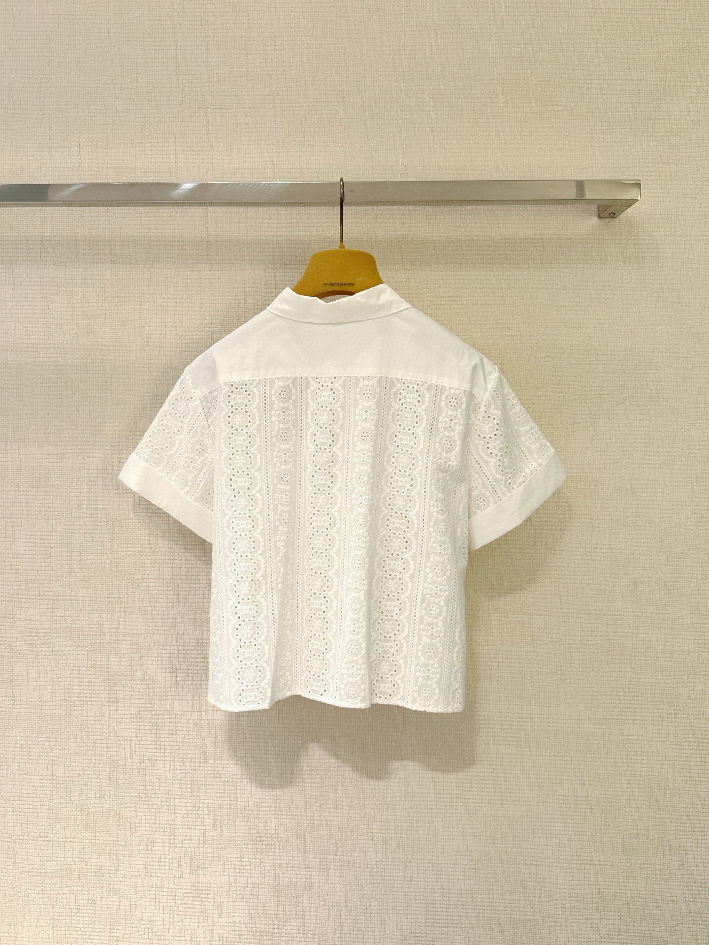 CELINE Женская рубашка хлопок в виде ажурного узора CELINE Женская рубашка хлопок в виде ажурного узора