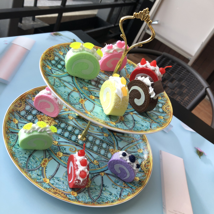 HERMES Фрутовая тарелка тройная Exotic Blue Series