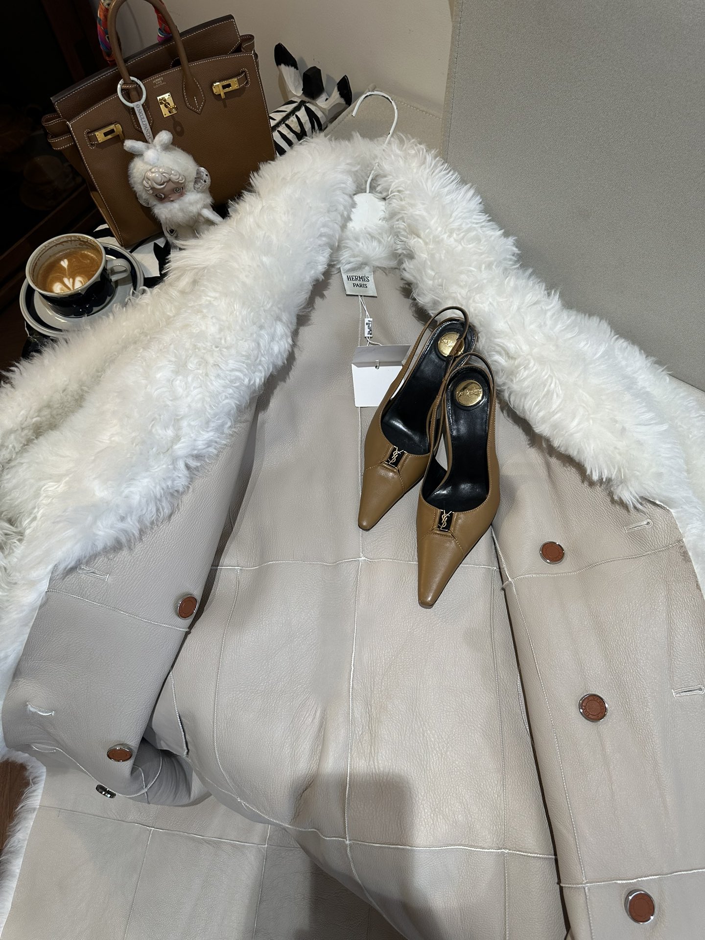 HERMES Женская шуба из овчины HERMES Женская шуба из овчины