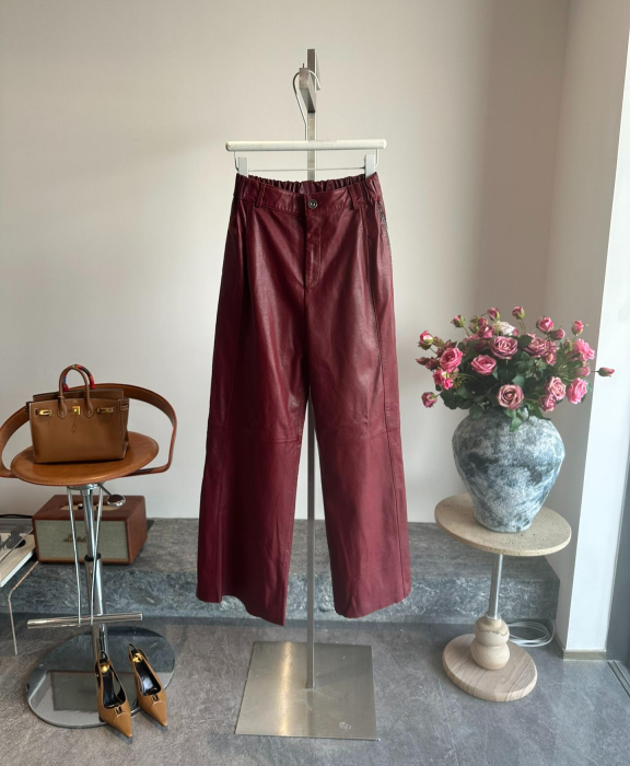 BRUNELLO CUCINELLI Женские кожаные брюки