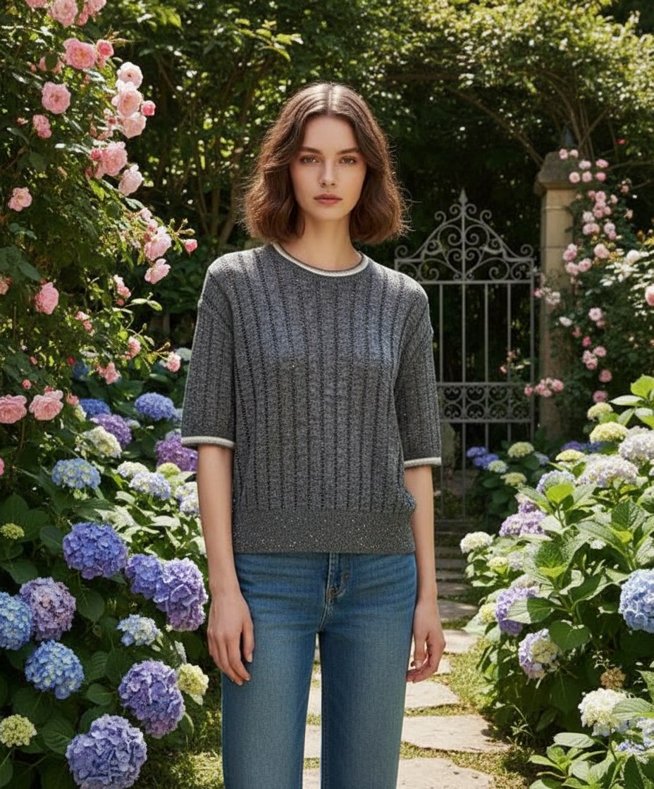 BRUNELLO CUCINELLI Женская футболка с пайетками BRUNELLO CUCINELLI Женская футболка с пайетками