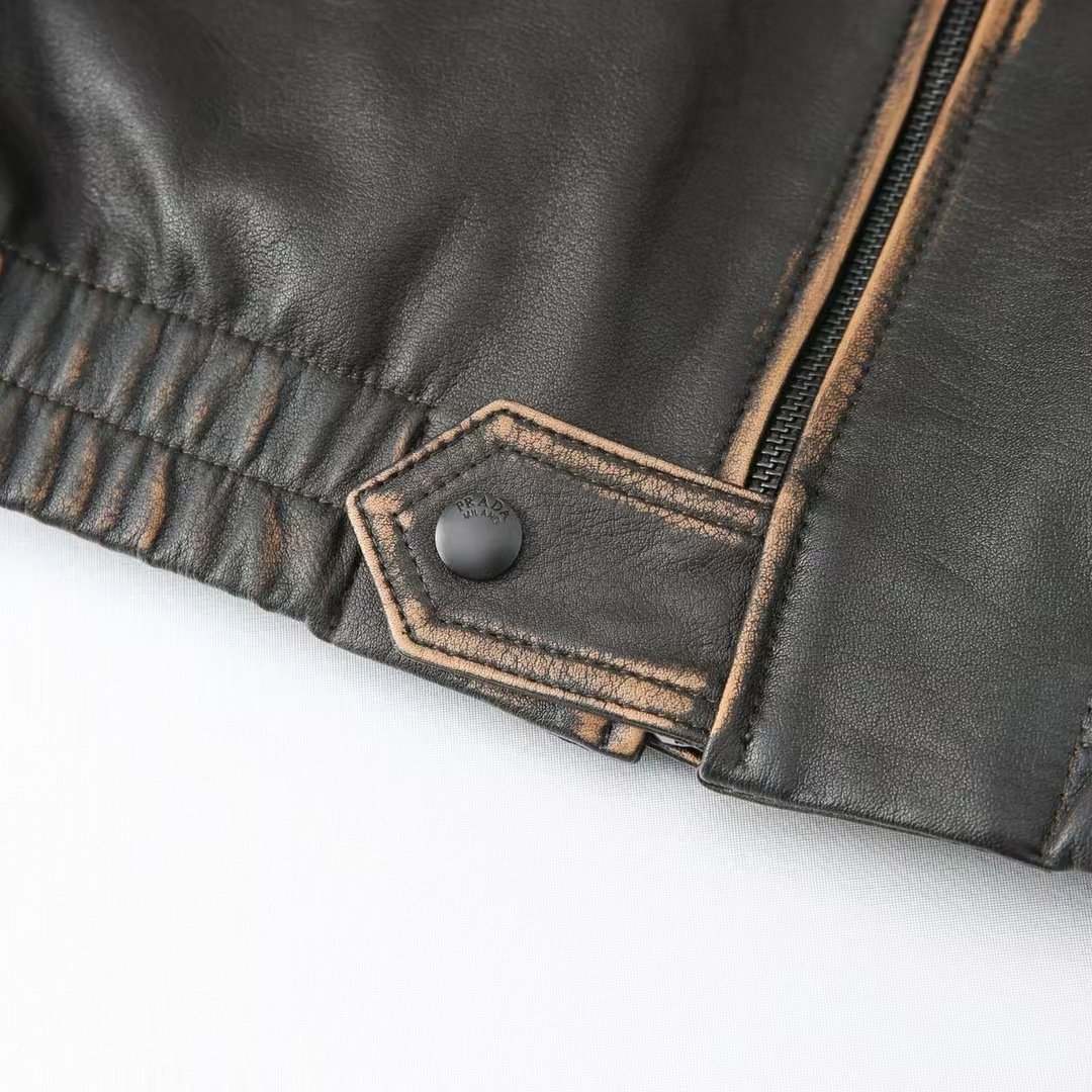 PRADA Мужская кожаная куртка  PRADA Мужская кожаная куртка