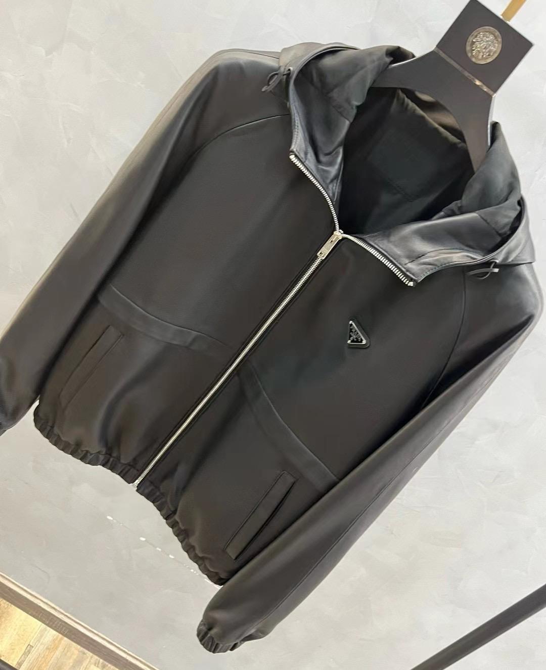 PRADA Мужская кожаная куртка  PRADA Мужская кожаная куртка