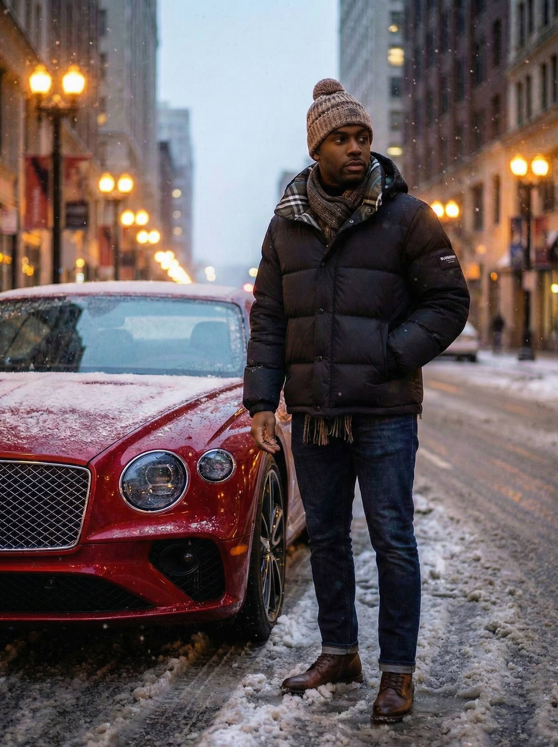 BURBERRY Мужской пуховик с капюшоном и фирменной клеткой BURBERRY Мужской пуховик с капюшоном и фирменной клеткой