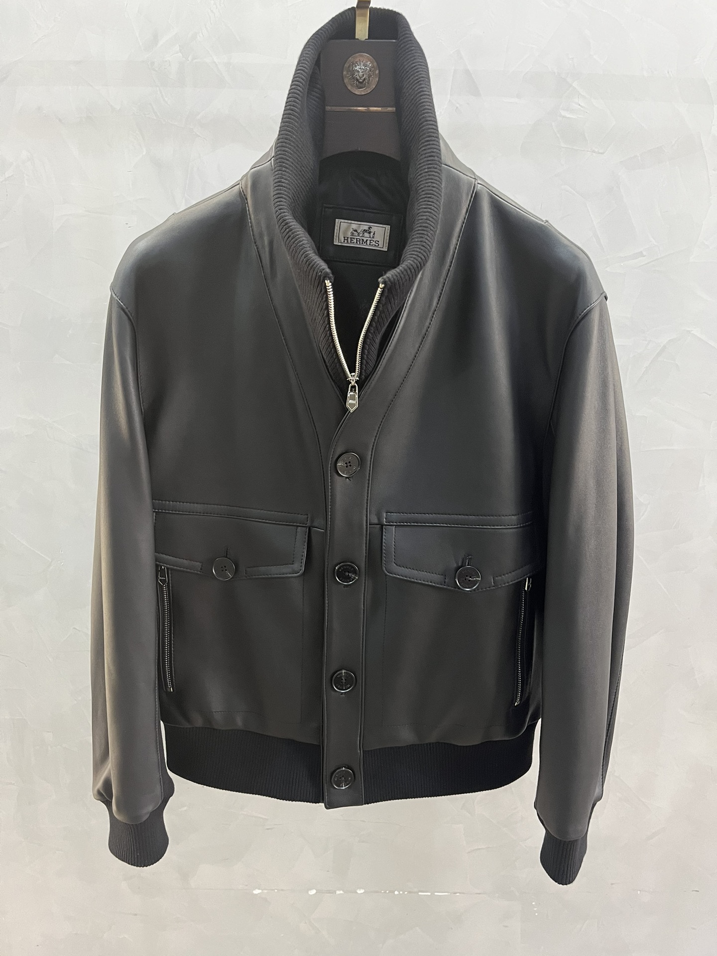 HERMES Мужская кожаная куртка HERMES Мужская кожаная куртка