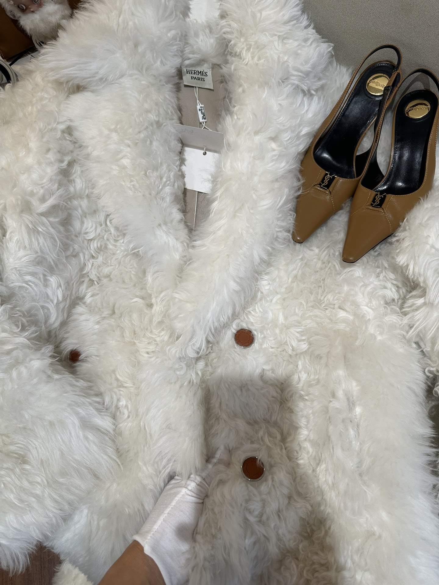 HERMES Женская шуба из овчины HERMES Женская шуба из овчины