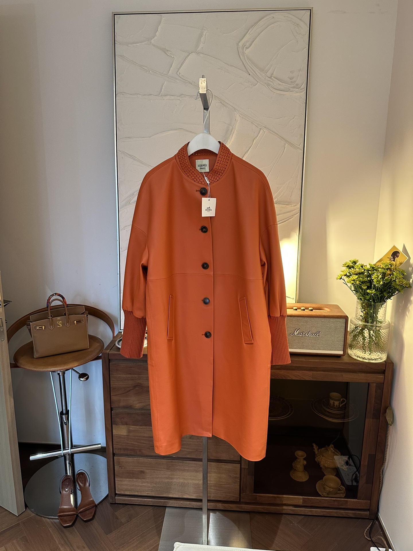 HERMES Женское кожаное пальто HERMES Женское кожаное пальто