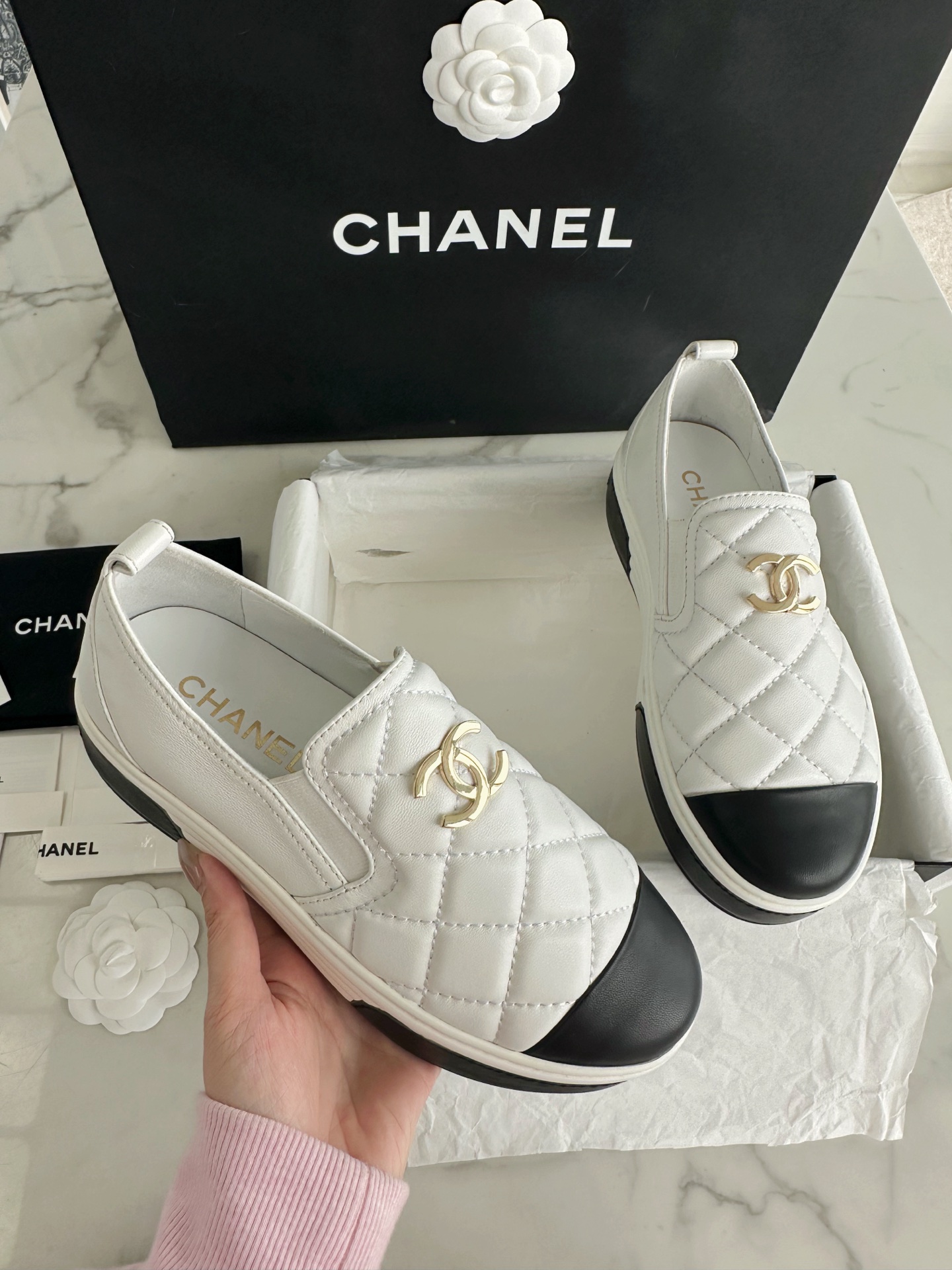 CHANEL Женские мокасины из кожи ягненка CHANEL Женские мокасины из кожи ягненка