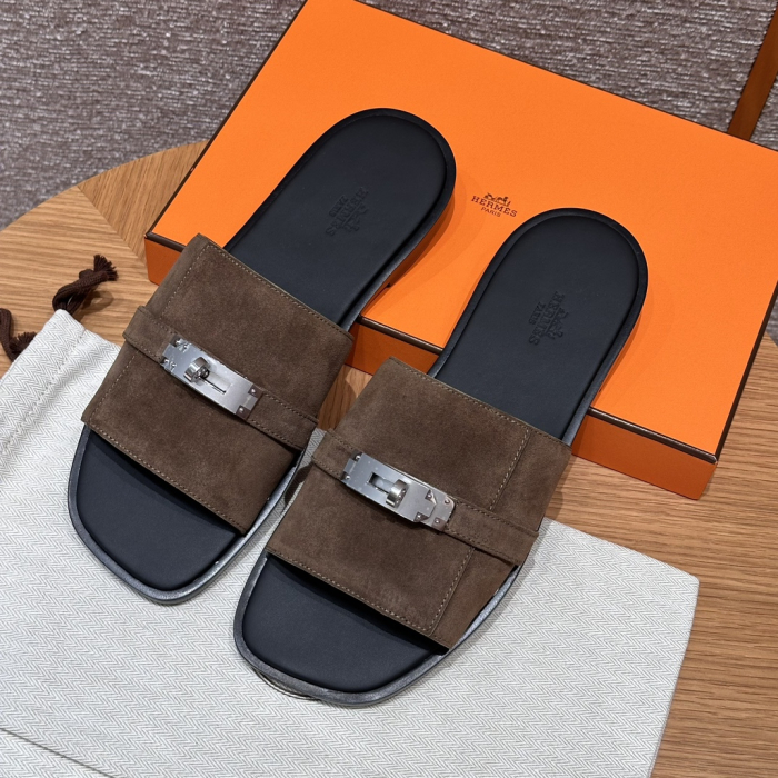 HERMES Мужские сандалии Gabriel из замши