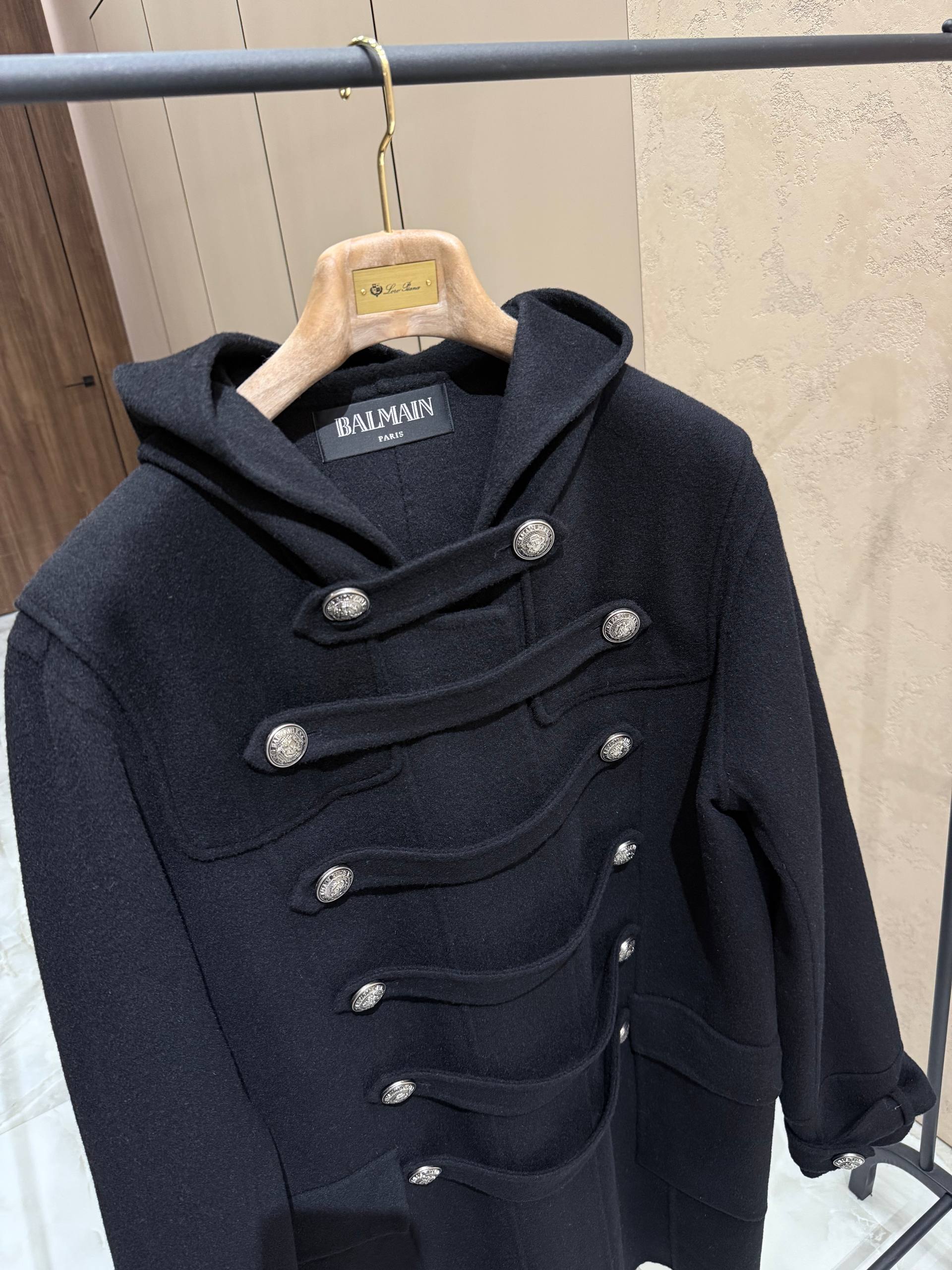 BALMAIN Мужское пальто из шерсти BALMAIN Мужское пальто из шерсти