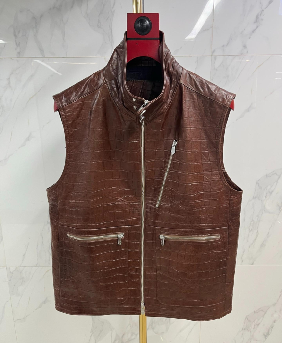 HERMES Мужской кожаный жилет