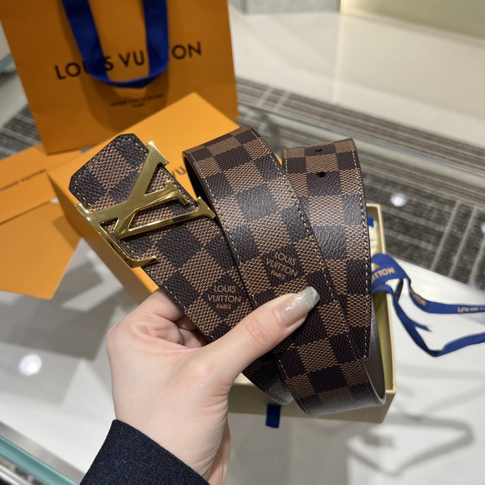  LOUIS VUITTON Двусторонний мужской ремень с логотипом Damier