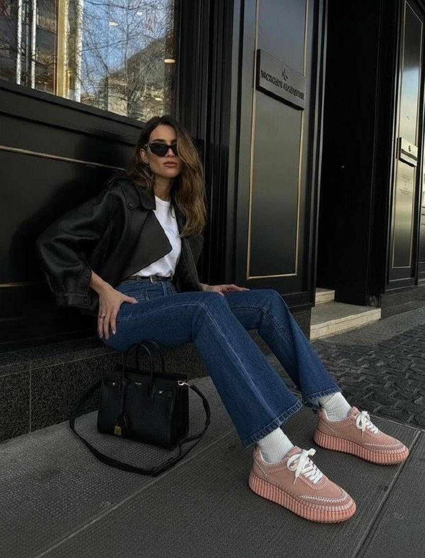 CHLOE Женские кроссовки из коровьей кожи CHLOE Женские кроссовки из коровьей кожи