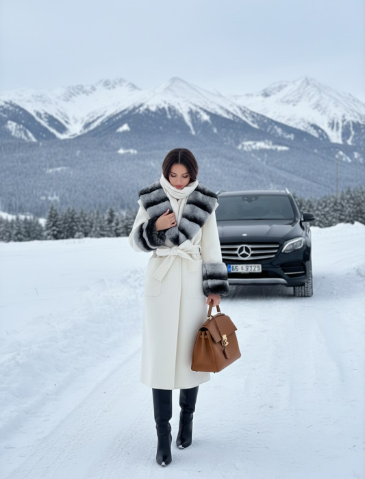 FENDI Женское пальто из меха кролика