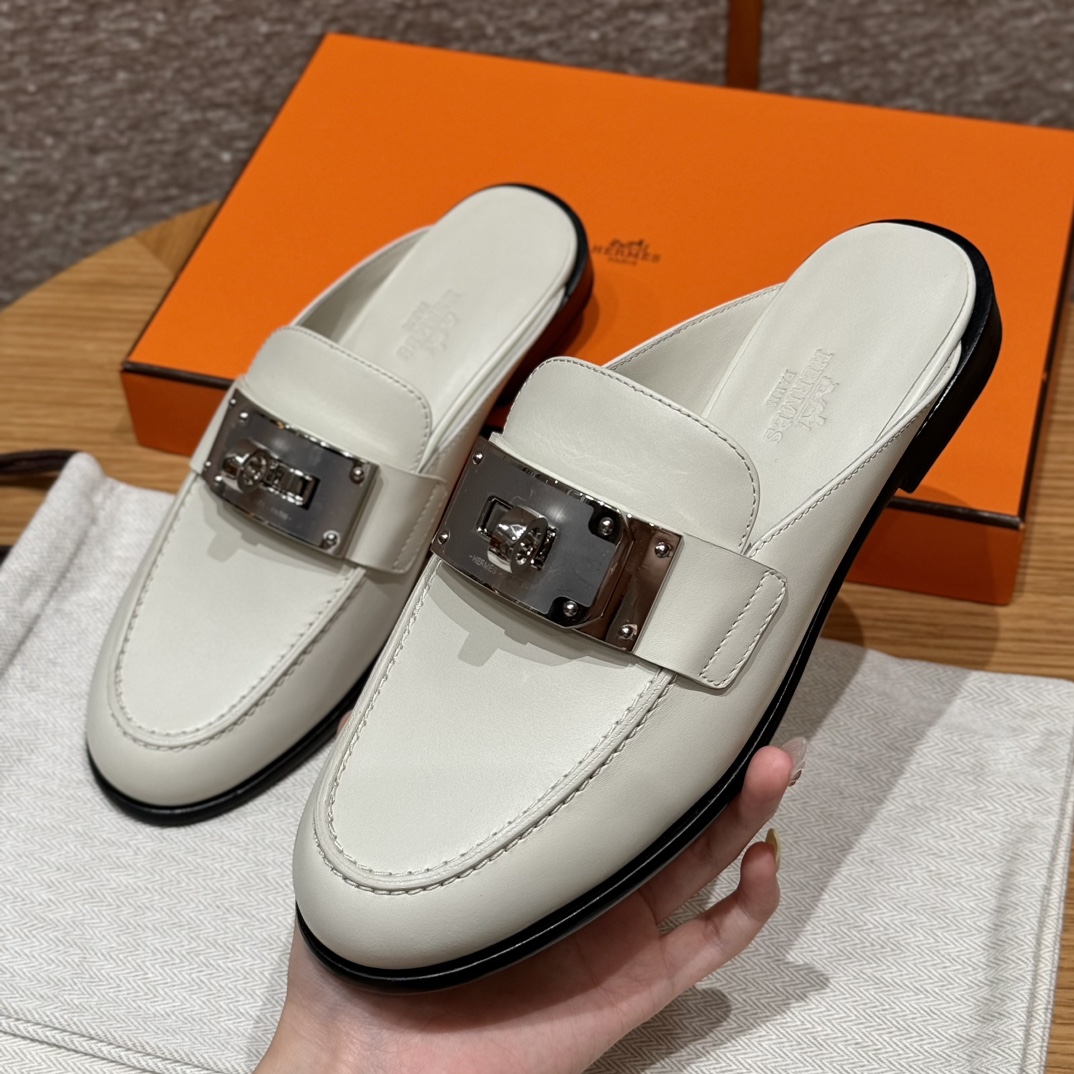 HERMES Женские мюли Lota телячья кожа HERMES Женские мюли Lota телячья кожа