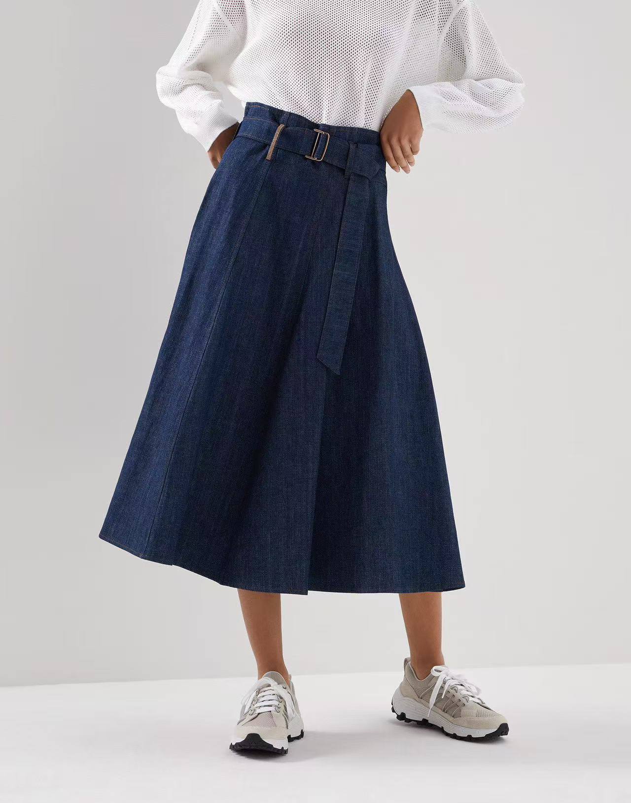 BRUNELLO CUCINELLI Женская юбка из денима BRUNELLO CUCINELLI Женская юбка из денима