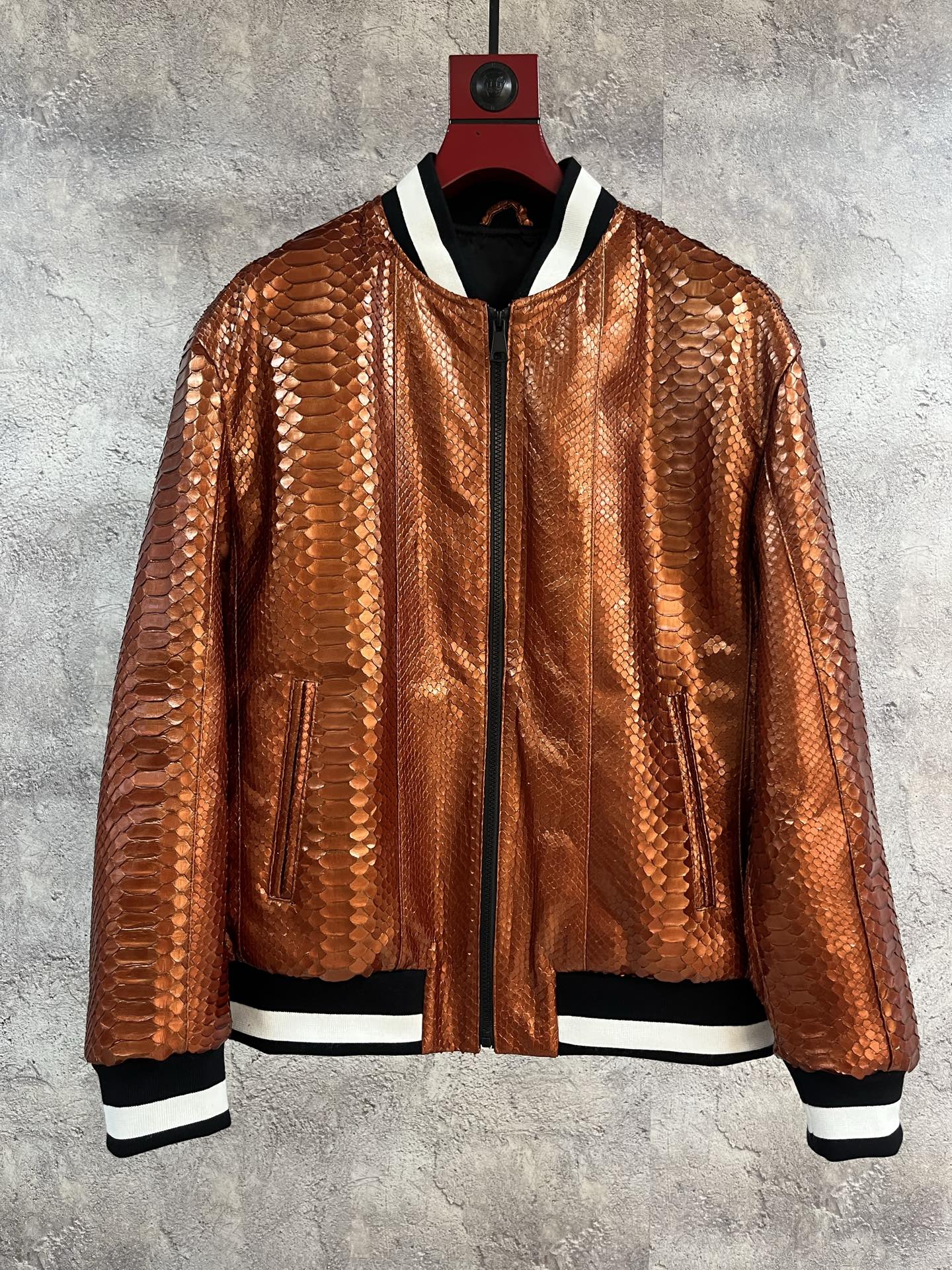 BRUNELLO CUCINELLI Мужская кожаная куртка из питона BRUNELLO CUCINELLI Мужская кожаная куртка из питона