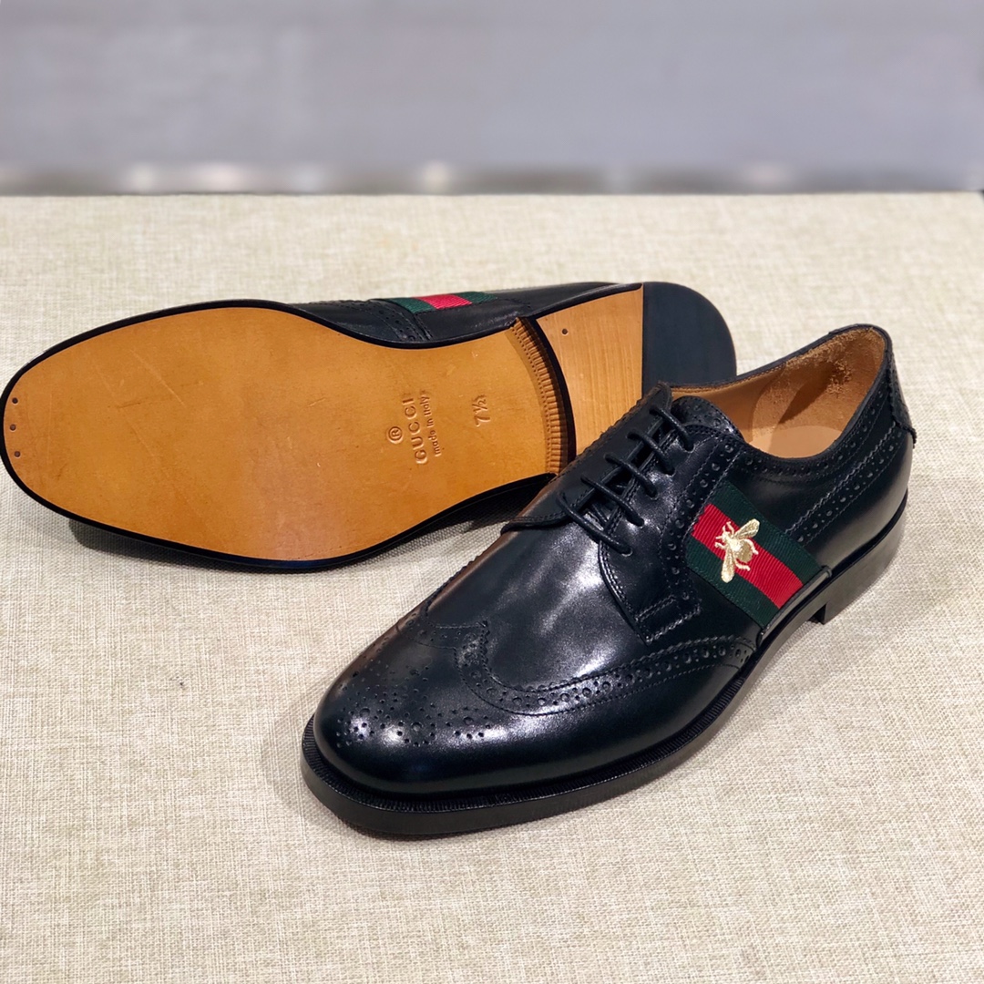 GUCCI Мужские кожаные броги Web GUCCI Мужские кожаные броги Web