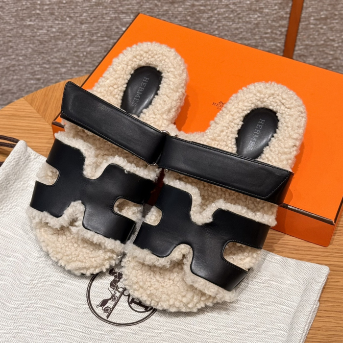 HERMES Женские сандалии Chypre из шерсти и кожи