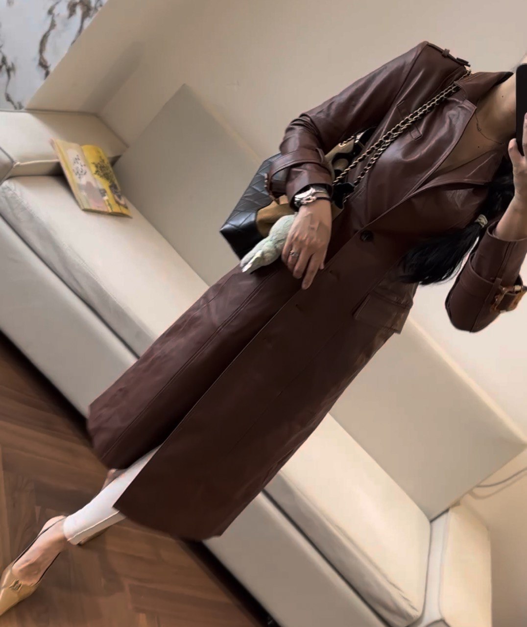 LORO PIANA Женский кожаный плащ LORO PIANA Женский кожаный плащ