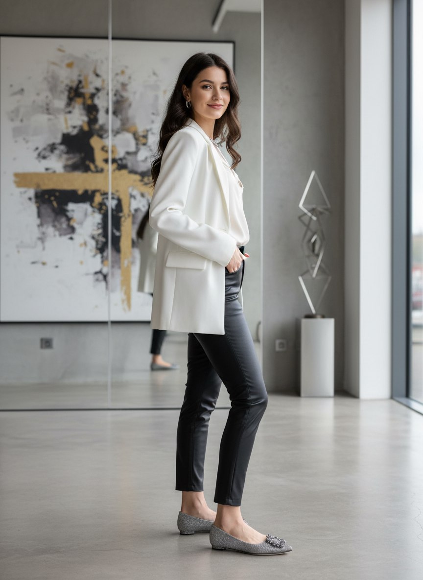 MANOLO BLAHNIK Женские блестящие балетки MANOLO BLAHNIK Женские блестящие балетки