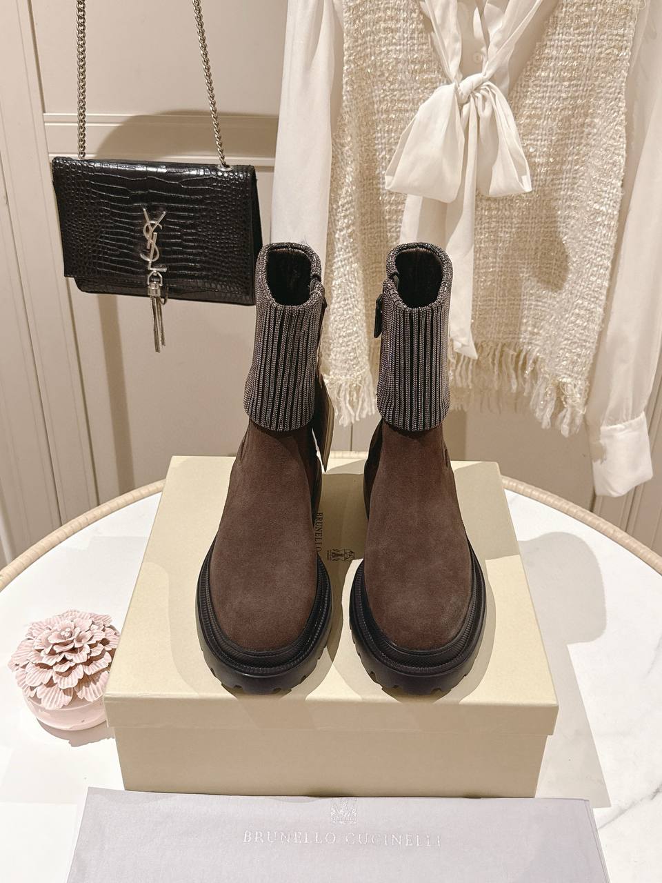 BRUNELLO CUCINELLI Женские сапоги из телячьей кожи BRUNELLO CUCINELLI Женские сапоги из телячьей кожи