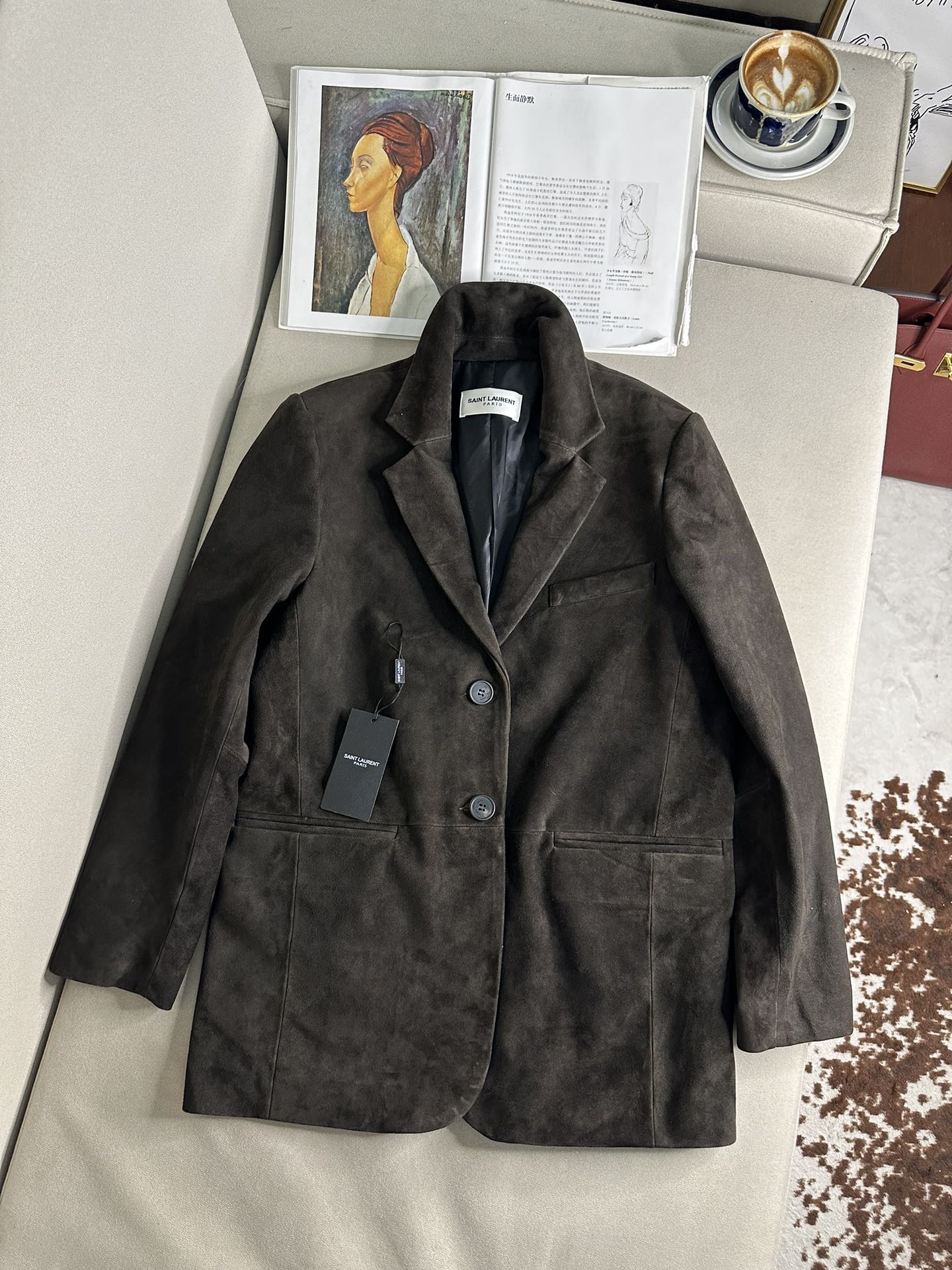 SAINT LAURENT Женский жакет из замши SAINT LAURENT Женский жакет из замши