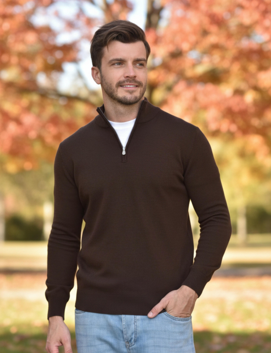 BRUNELLO CUCINELLI Мужской джемпер из кашемира в оттенке кэмел