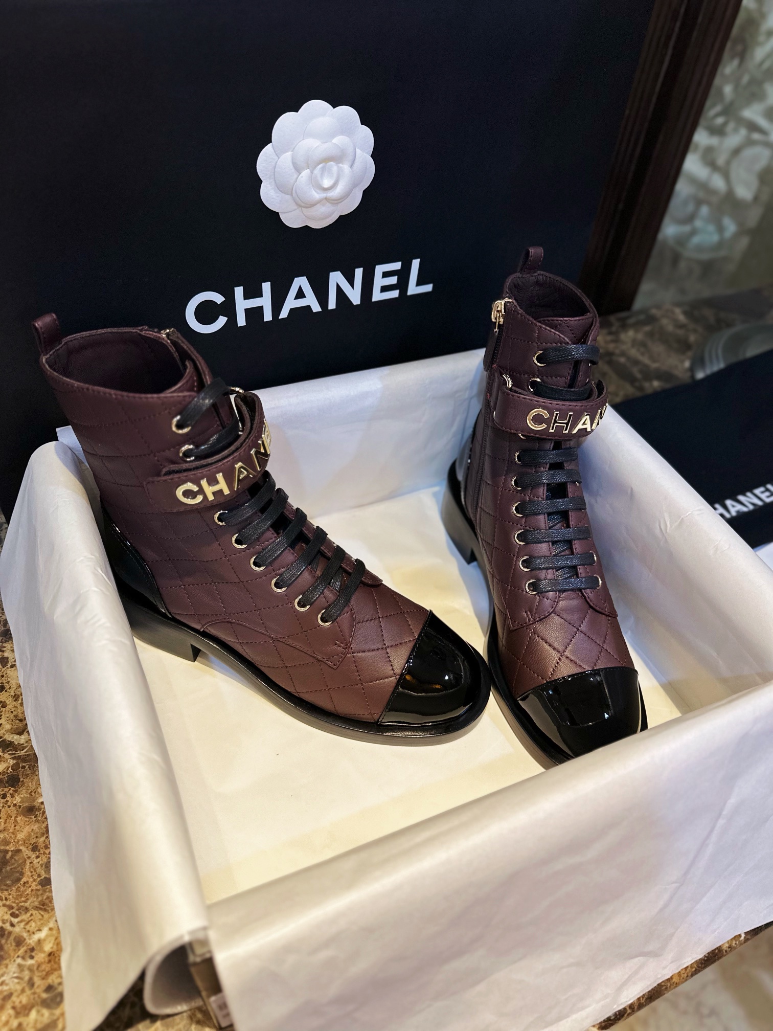 CHANEL Женские ботинки из овчины CHANEL Женские ботинки из овчины
