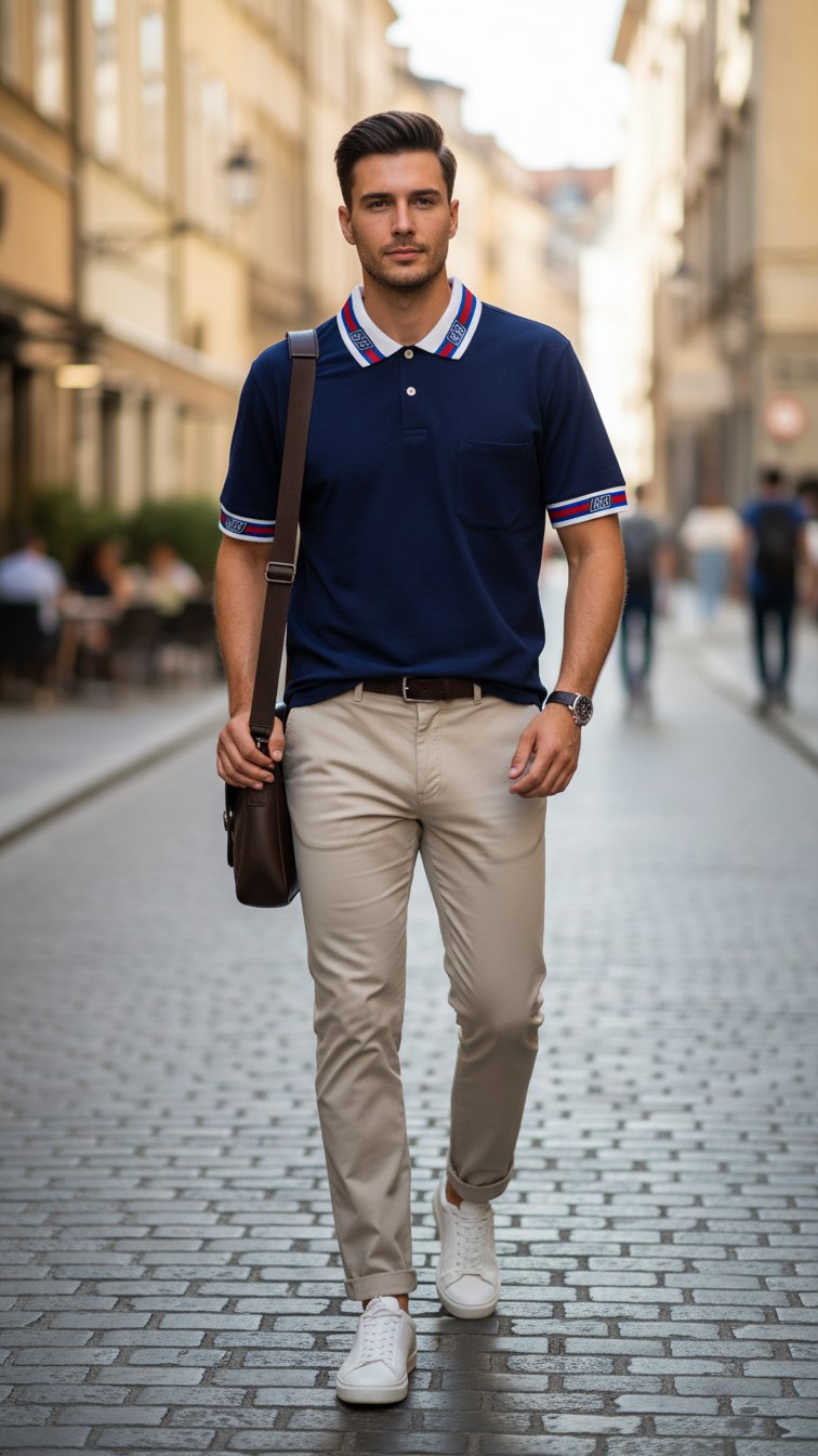 GUCCI Мужская футболка-поло GUCCI Мужская футболка-поло