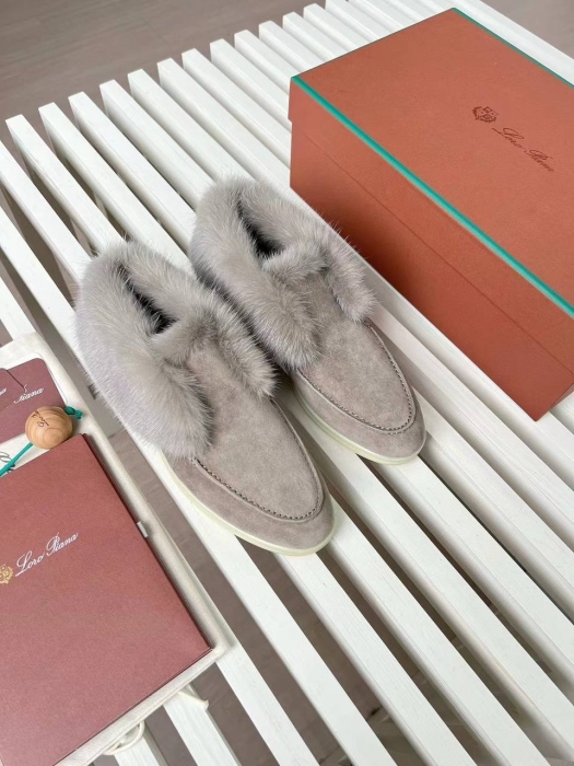 LORO PIANA Женские лоферы Open Walk с мехом норки