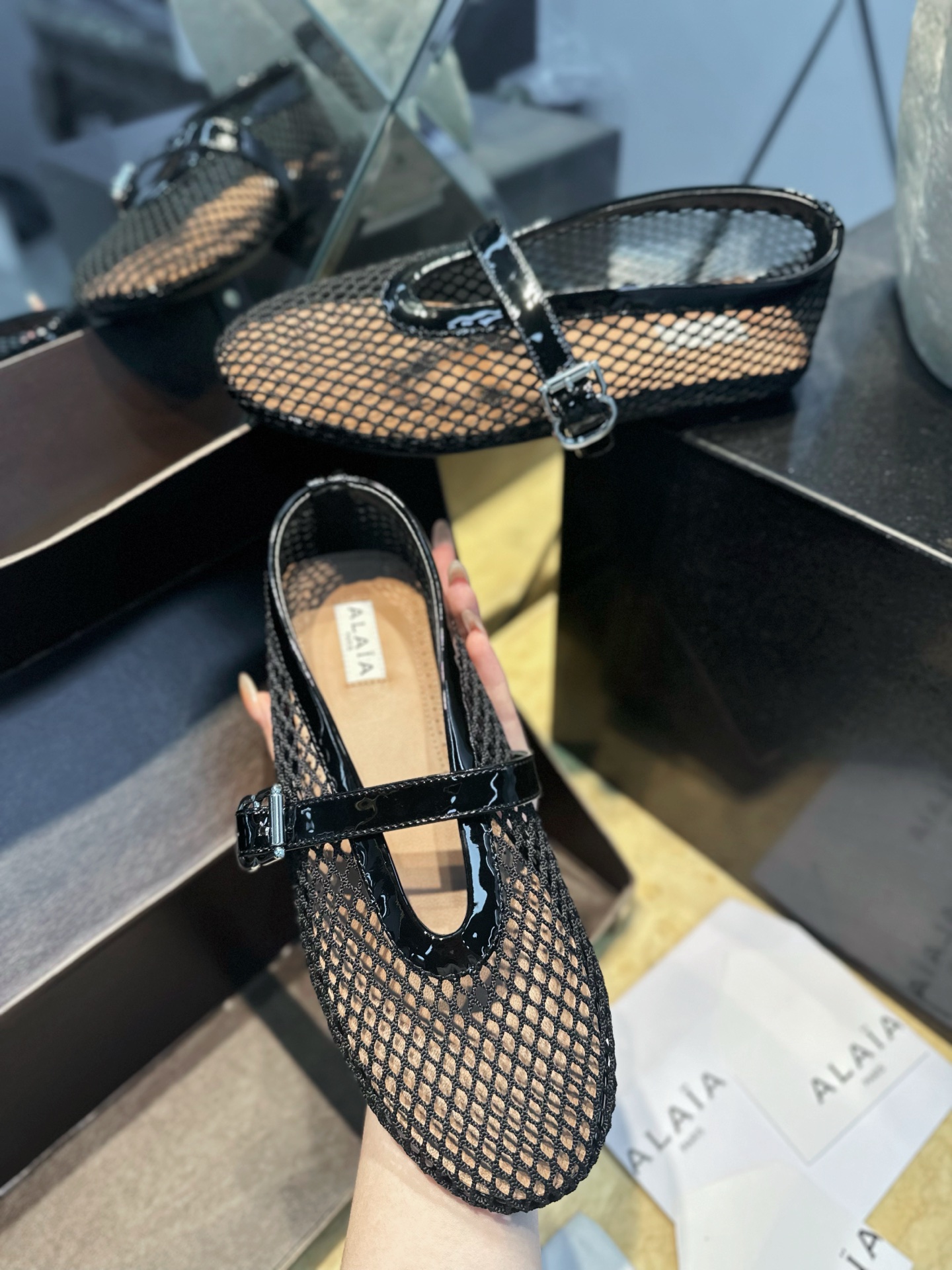 ALAIA Женские балетки с сеткой ALAIA Женские балетки с сеткой