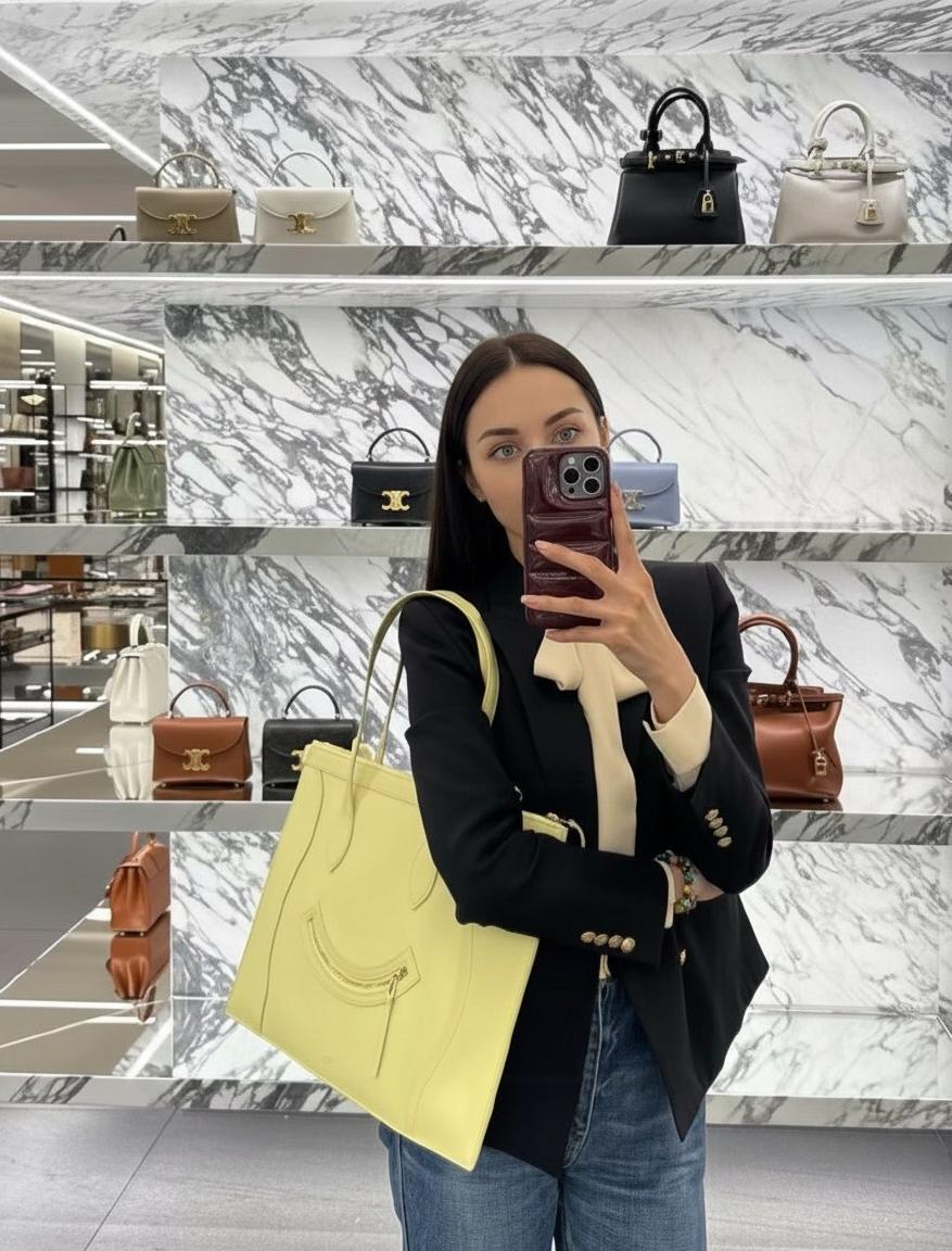 CELINE Женская сумка Luggage из гладкой кожи