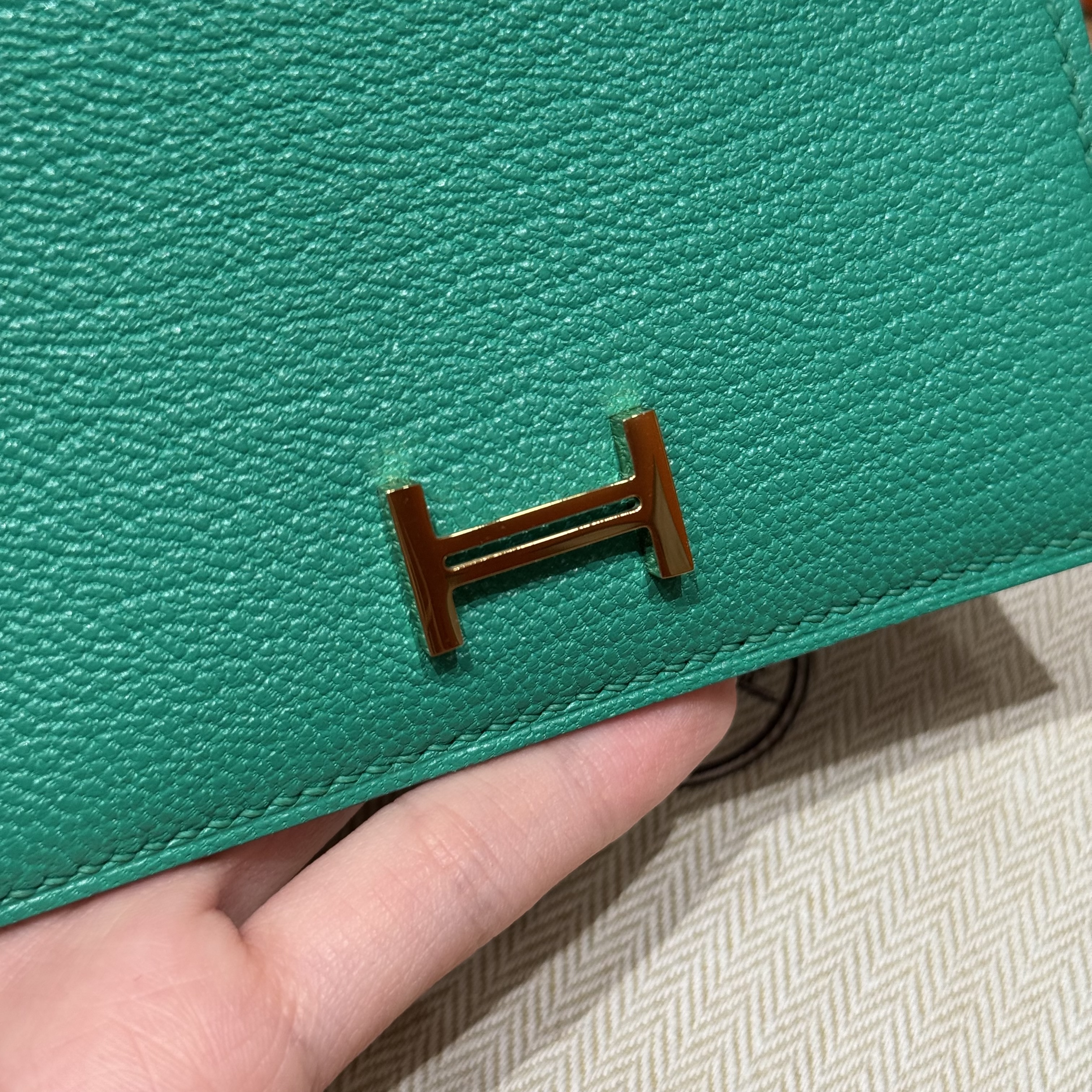 HERMES Кошелёк Bearn 12 см U4/Vert vertigo Chèvre HERMES Кошелёк Bearn 12 см U4/Vert vertigo Chèvre