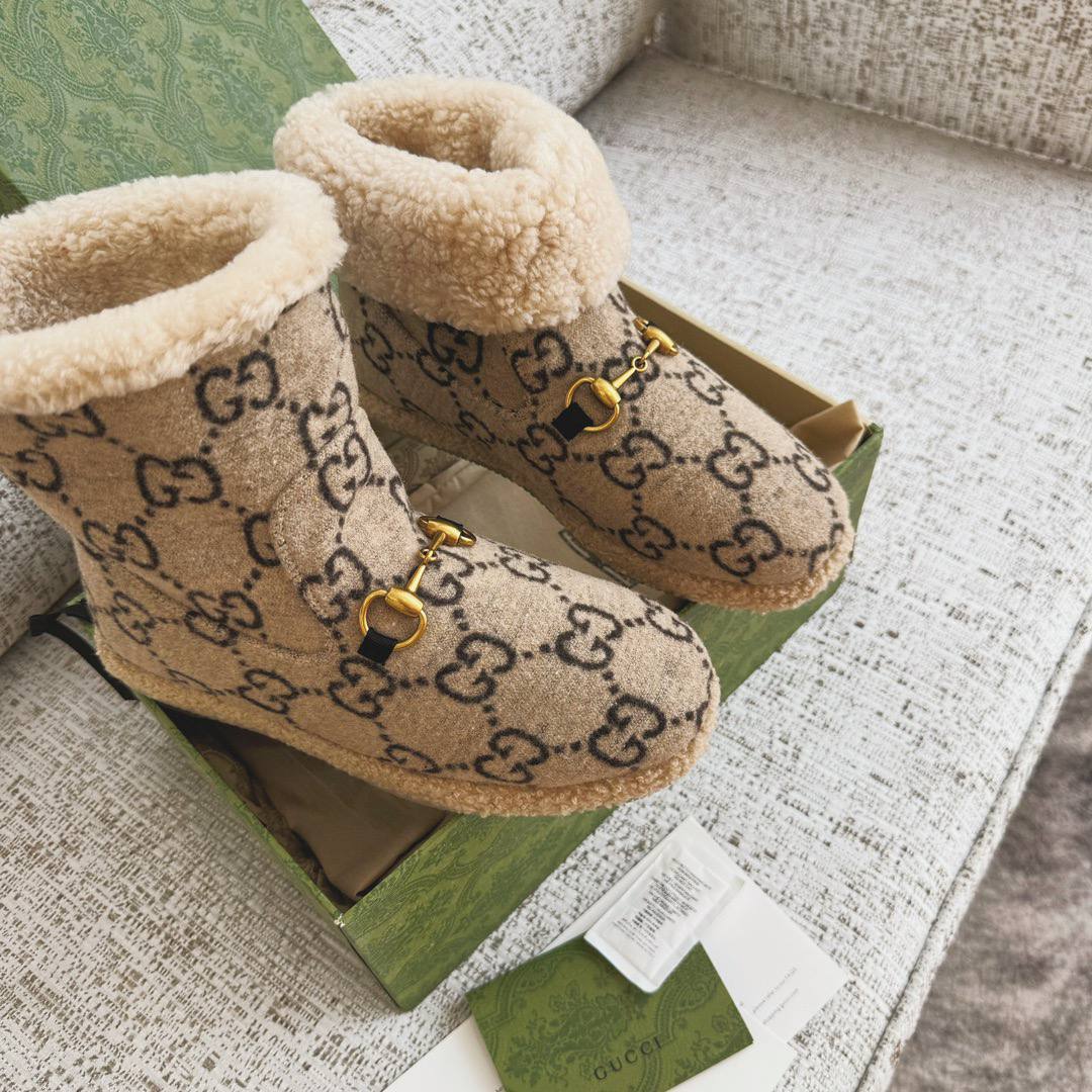 GUCCI Женские ботинки шерсть мериноса GUCCI Женские ботинки шерсть мериноса
