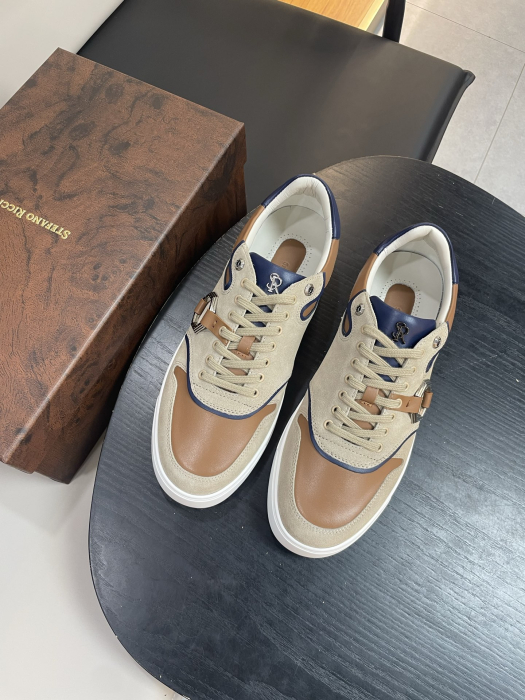 STEFANO RICCI Мужские кроссовки телячья кожа и замша