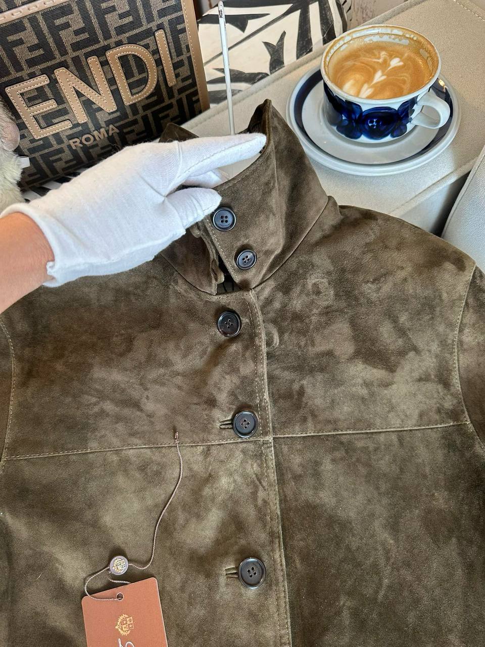 LORO PIANA Женская кожаная куртка из козьей кожи 