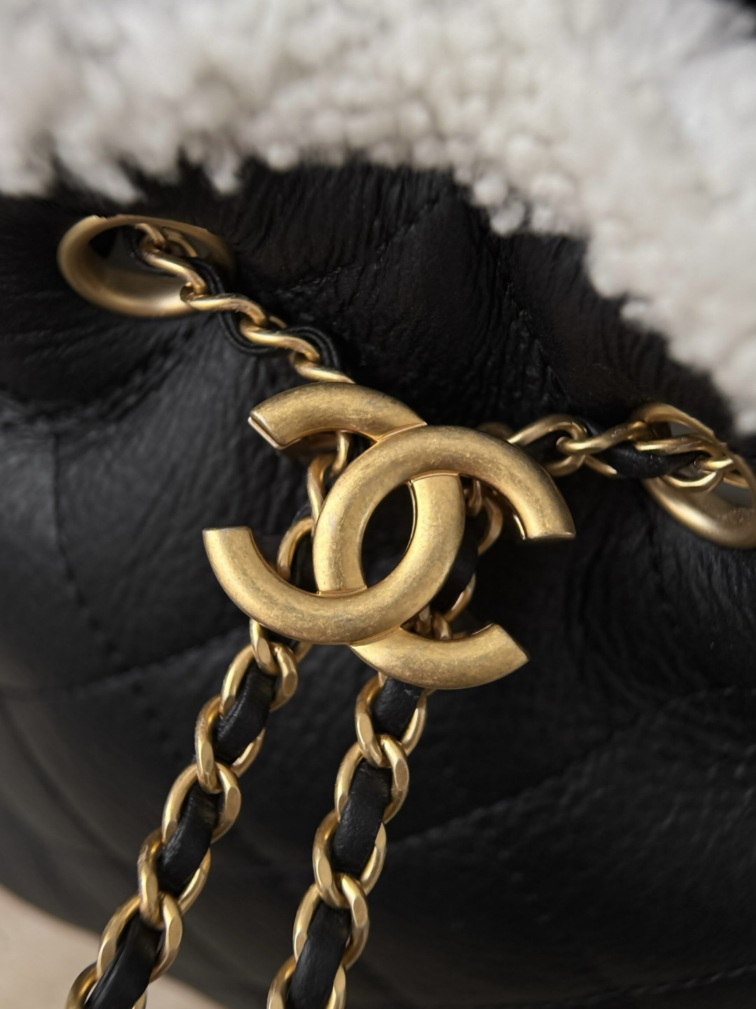 CHANEL Женская сумка Hobo 25S с мехом