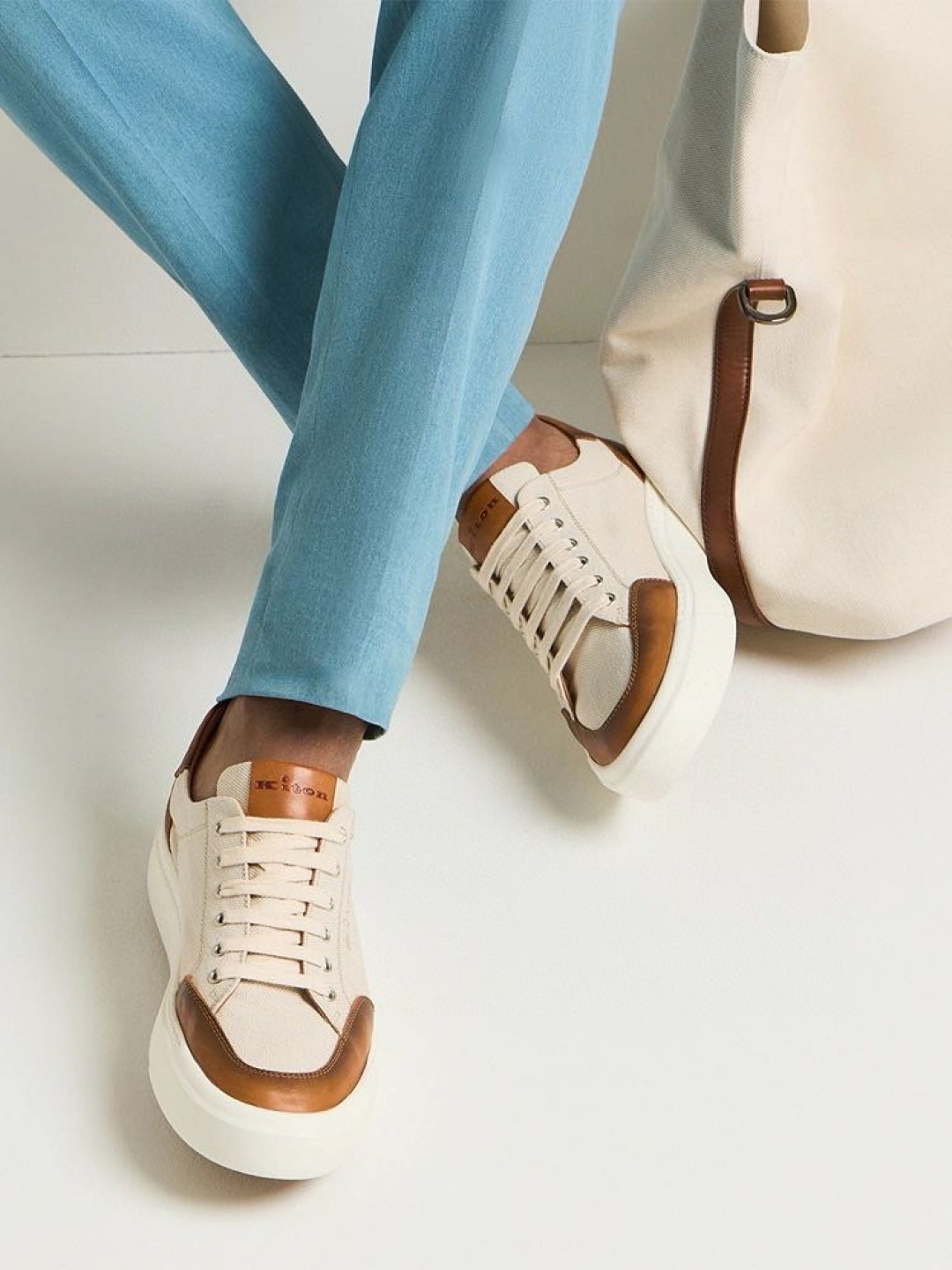 KITON Мужские кроссовки из коровьей кожи KITON Мужские кроссовки из коровьей кожи